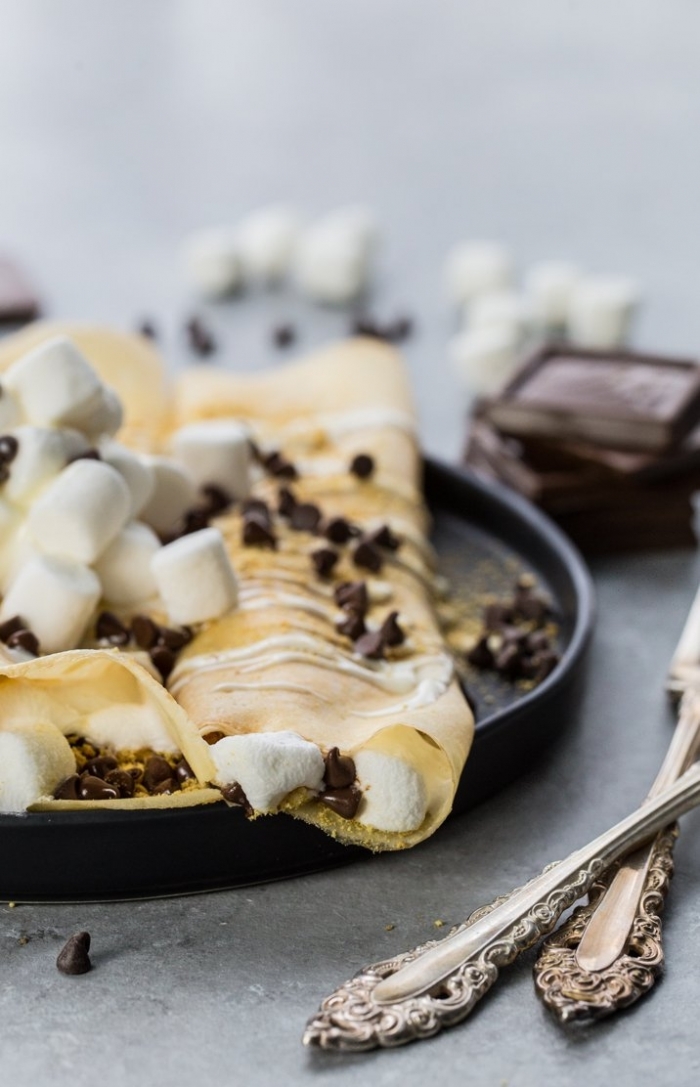 crêpe sucré - Recette Crêpe Oreo Chamallow pépites de chocolat