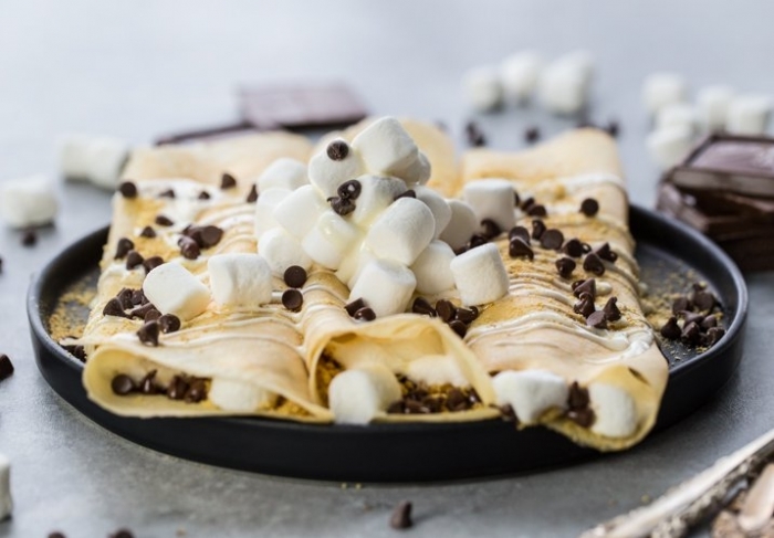 crêpe sucré - Recette Crêpe Oreo Chamallow pépites de chocolat