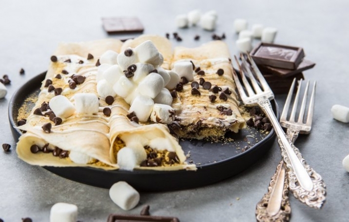 crêpe sucré - Recette Crêpe Oreo Chamallow pépites de chocolat