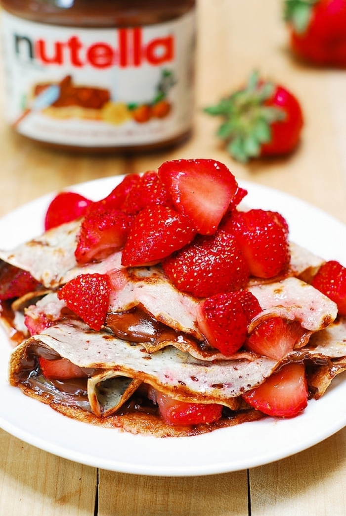 crêpe sucré - Recette Crêpe Fraise et nutella