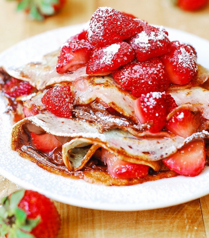 crêpe sucré - Recette Crêpe Fraise et nutella