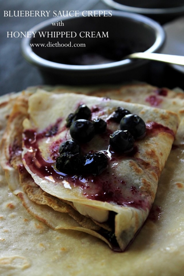 crêpe sucré - Recette Crêpe Chantilly sauce aux bleuets au miel