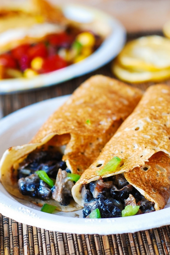 crêpe salé - Recette Crêpe Poulet crémeux et Champignons