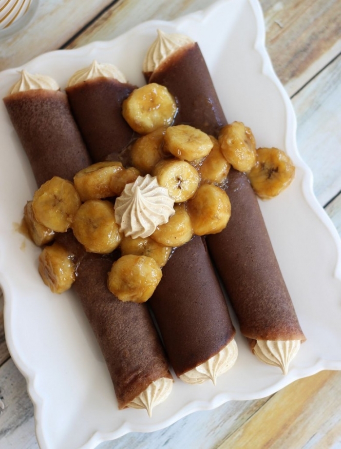 crêpe sucré - Recette Crêpe Chocolat Guimauve Banane