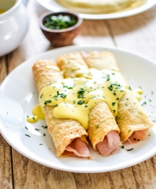 crêpe salé - Recette Crêpe herbe sauce Hollandaise