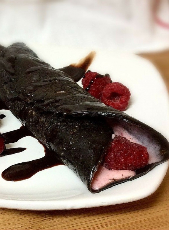 crêpe sucré - Recette Crêpe Chocolat Framboise