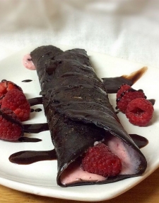 crêpe sucré - Recette Crêpe Chocolat Framboise