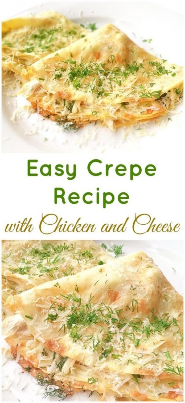 crêpe salé - Recette Crêpe au poulet et fromage