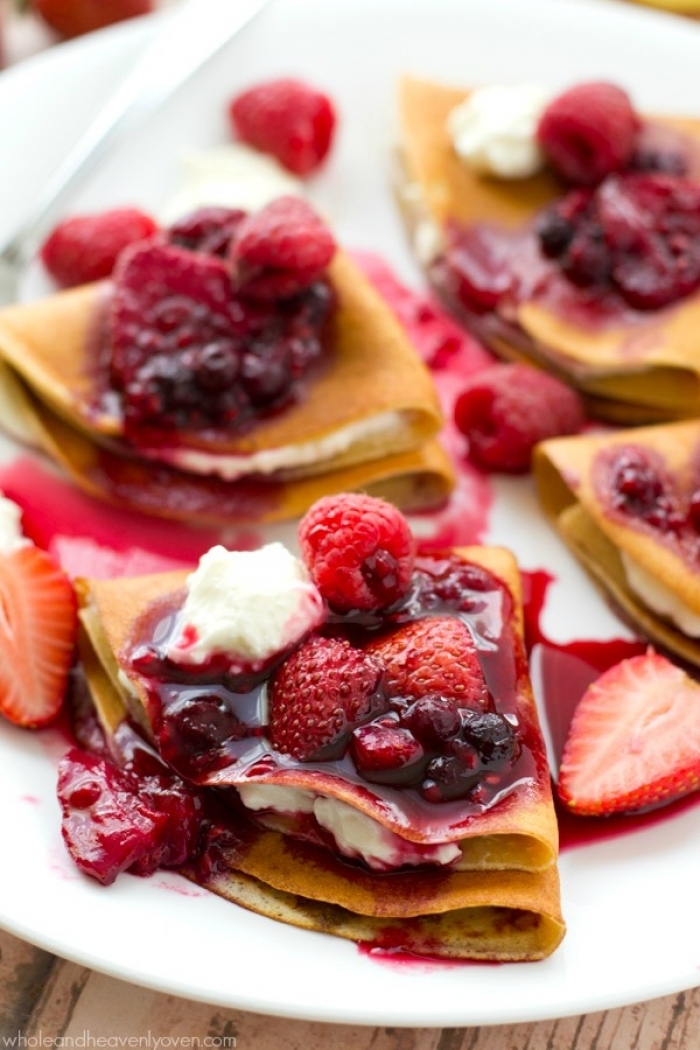 crêpe sucré - Recette Crêpe Fromage crème Fruits Rouges