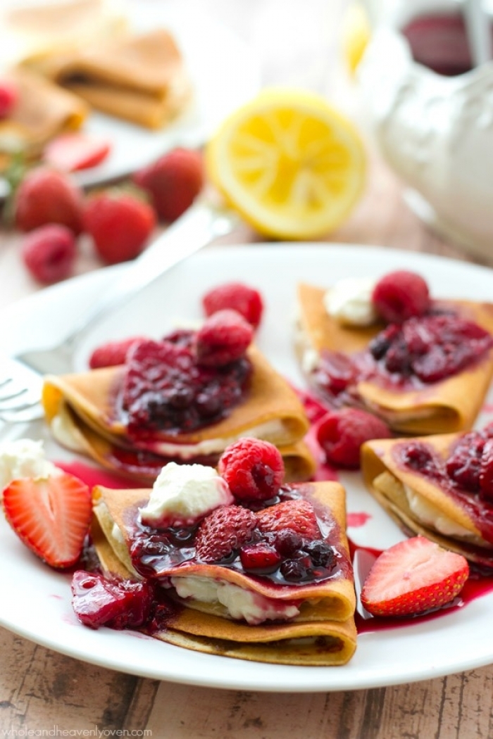 crêpe sucré - Recette Crêpe Fromage crème Fruits Rouges