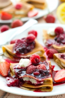 crêpe sucré - Recette Crêpe Fromage crème Fruits Rouges