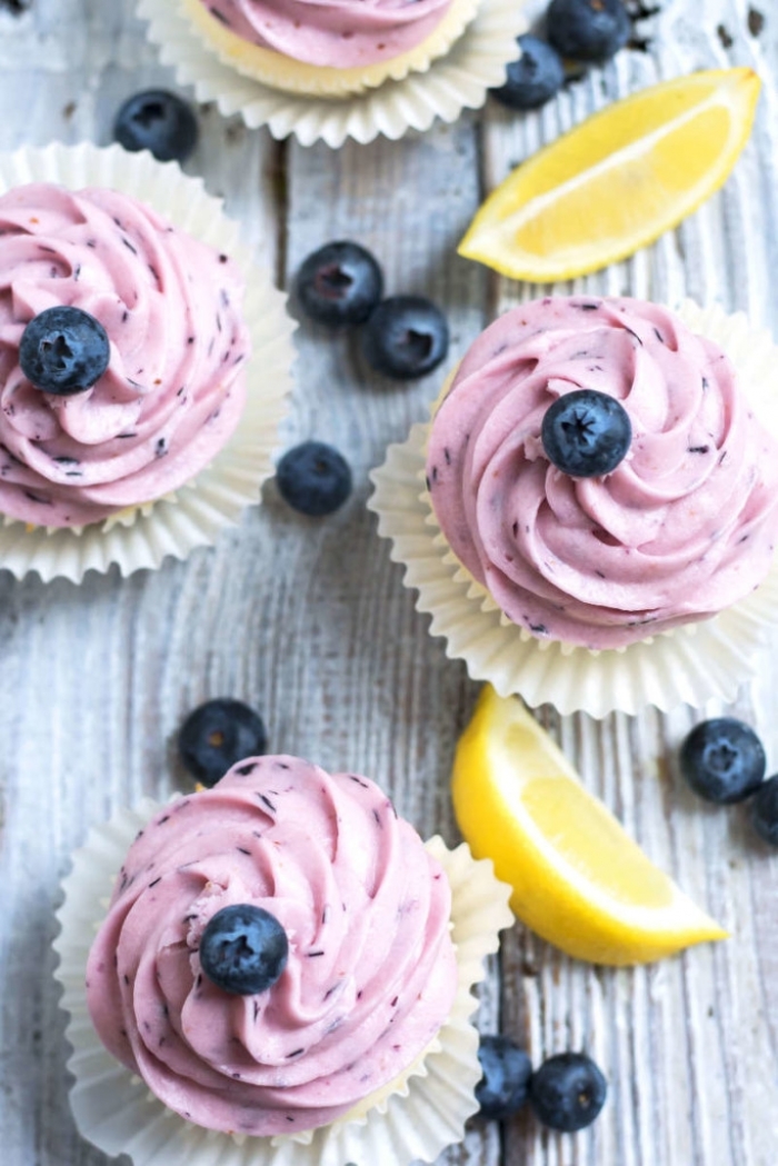 cupcake - Recette Cupcake Citron Glaçage Bleuet