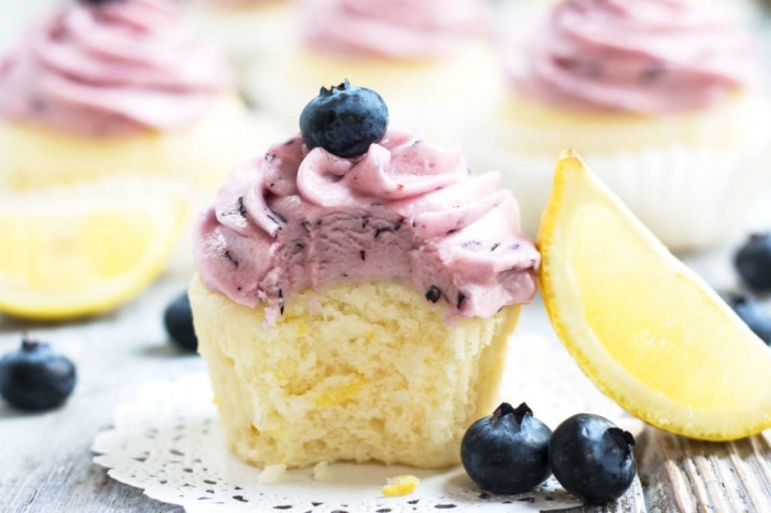 cupcake - Recette Cupcake Citron Glaçage Bleuet