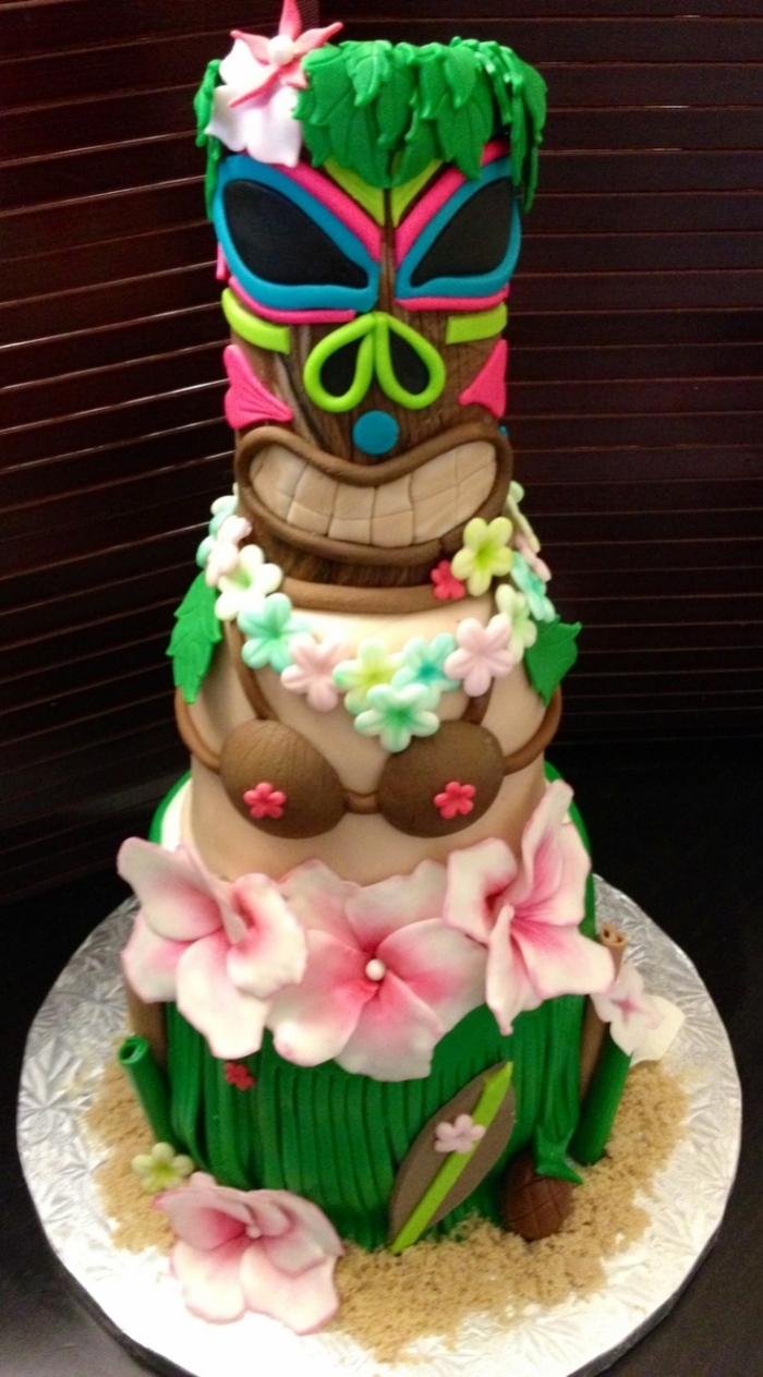 Gateau desing style honolulu ou koh lanta girly 01/07/2020