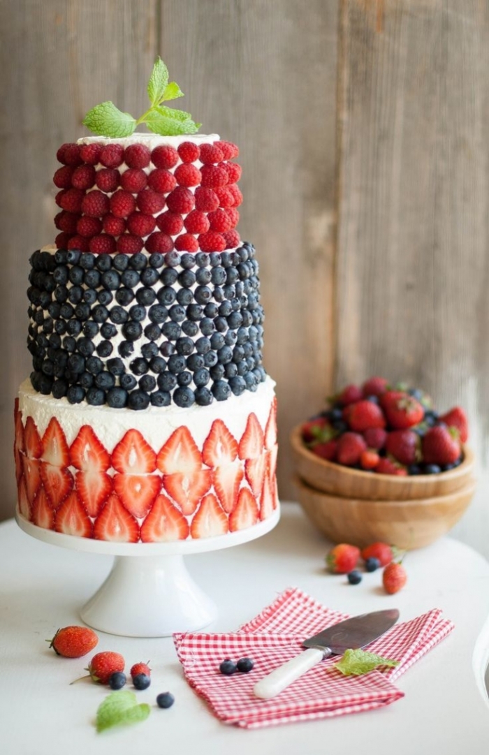 Idée de gâteau aux fruits rouges sur 3 étages 01/06/2020