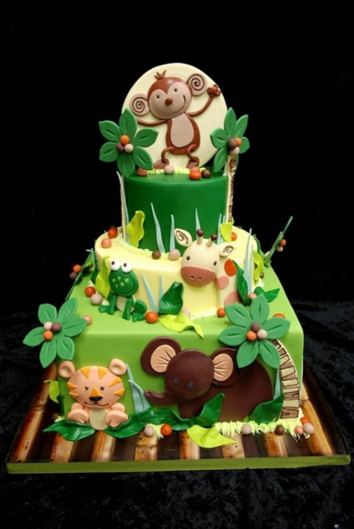 24 Pièces De Decoration Gateau Animaux De La Jungle,deco Cure-dent Jungle,cupcake, Gâteau Jungle,Décor Gâteau Pour Bébé Enfants Garçon Garçons Fille