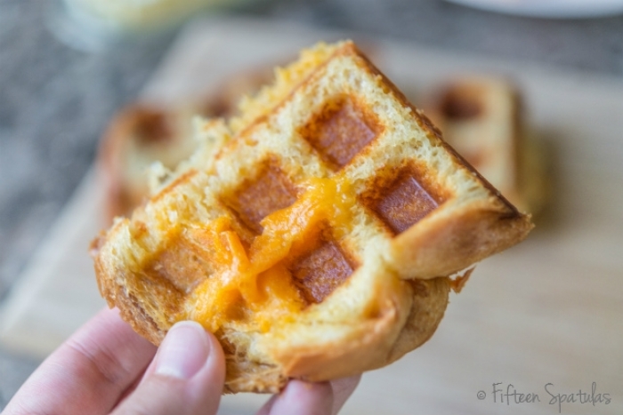 gaufre salé - Recette Gaufre Sandwich au fromage grillé