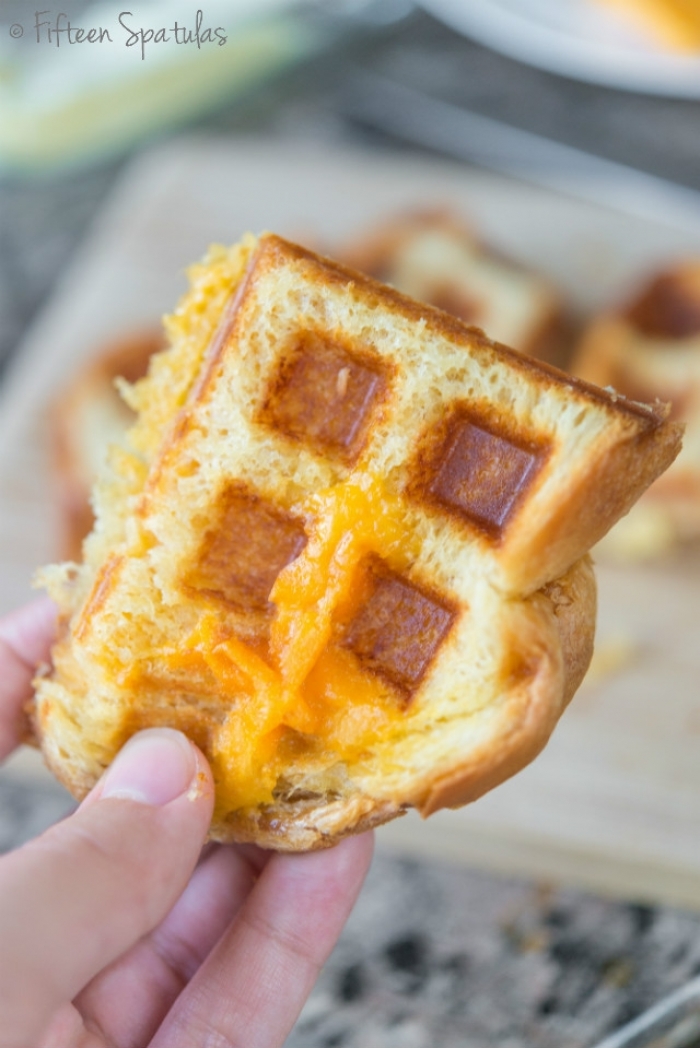 gaufre salé - Recette Gaufre Sandwich au fromage grillé