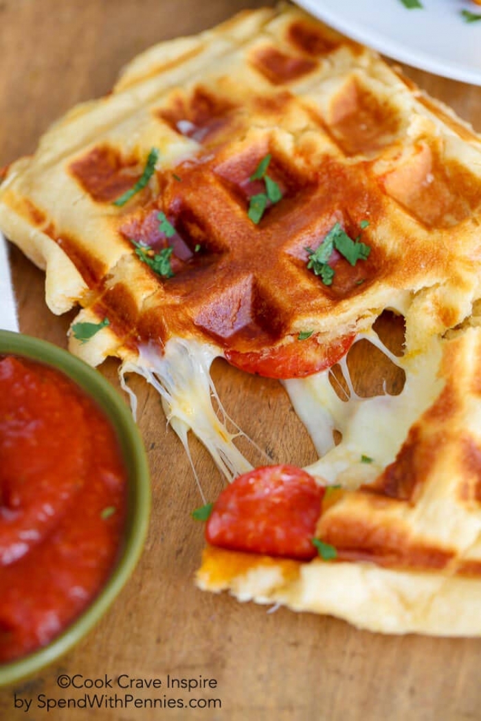 gaufre salé - Recette Gaufre Pizza