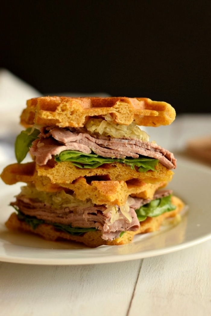 gaufre salé - Recette gaufre Sandwich Paleo