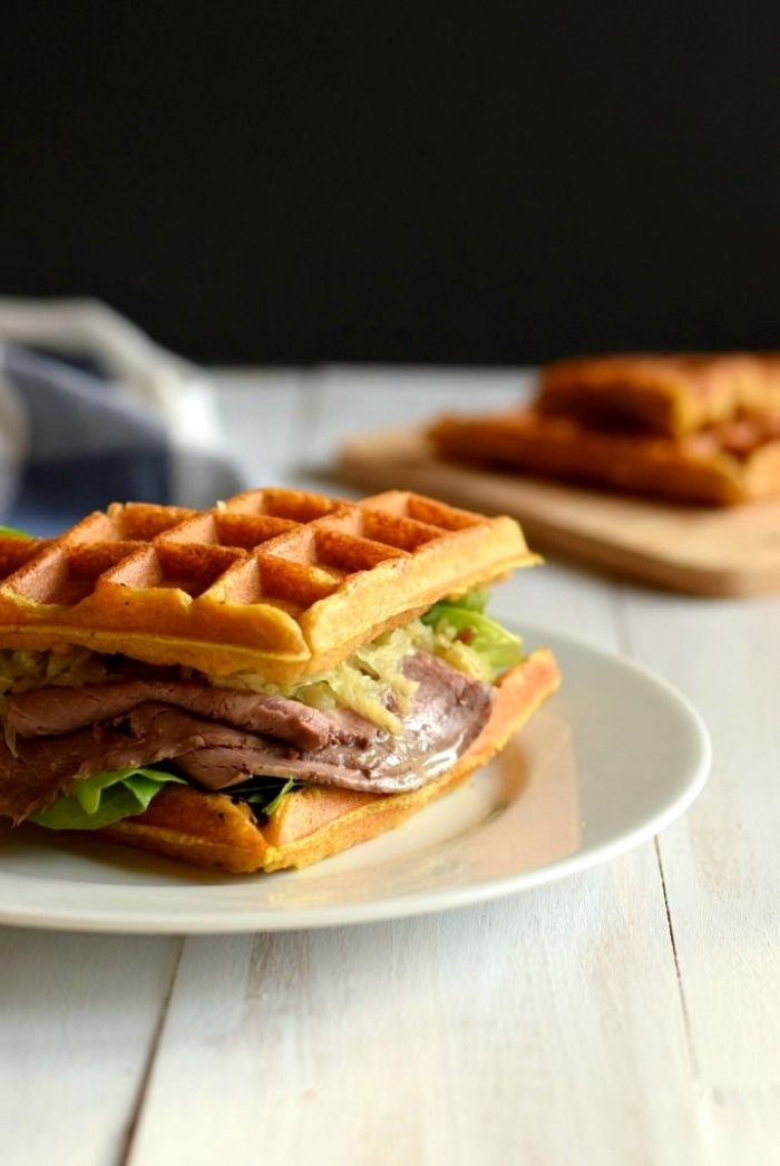 gaufre salé - Recette gaufre Sandwich Paleo