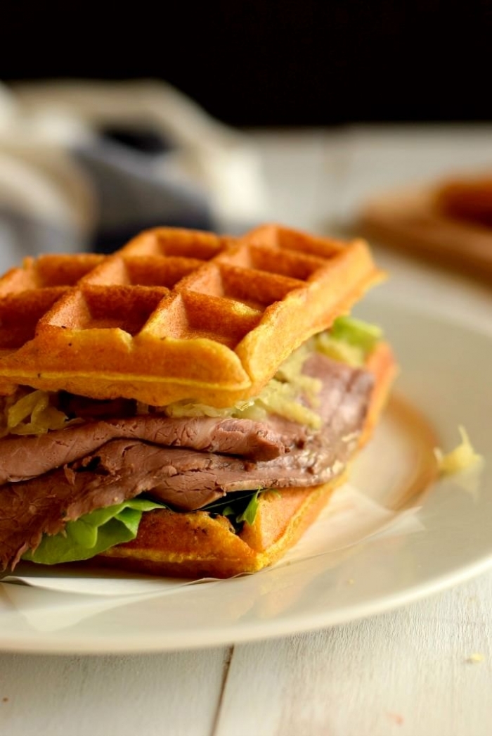 gaufre salé - Recette gaufre Sandwich Paleo