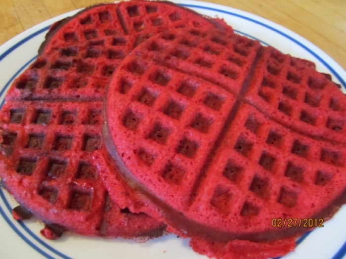 gaufre sucré - Recette gaufre rouge cerise