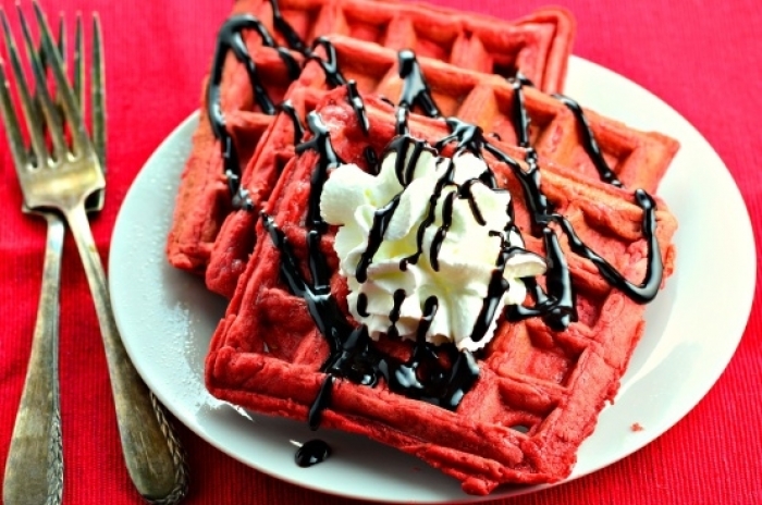 gaufre sucré - Recette gaufre rouge cerise