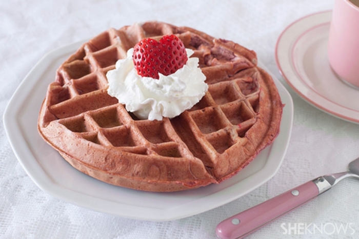 gaufre sucré - Recette Gaufre Fraise Saint Valentin