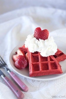 gaufre sucré - Recette Gaufre Fraise Saint Valentin