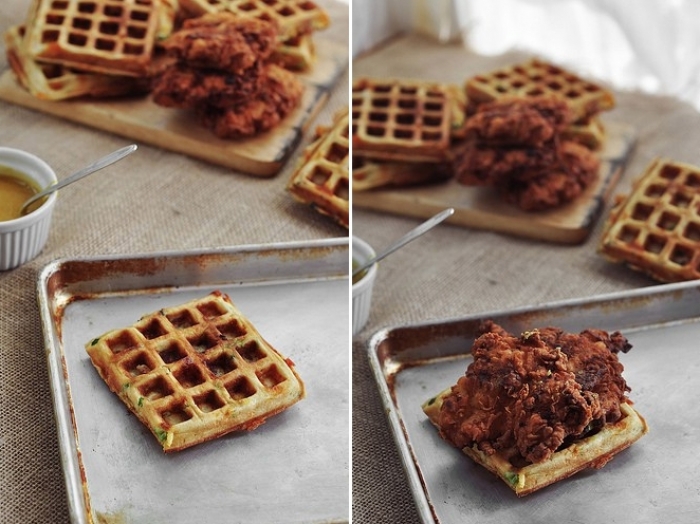 gaufre salé - Recette Gaufre Sandwiche Poulet