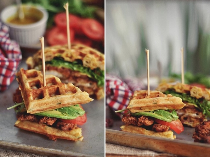 gaufre salé - Recette Gaufre Sandwiche Poulet