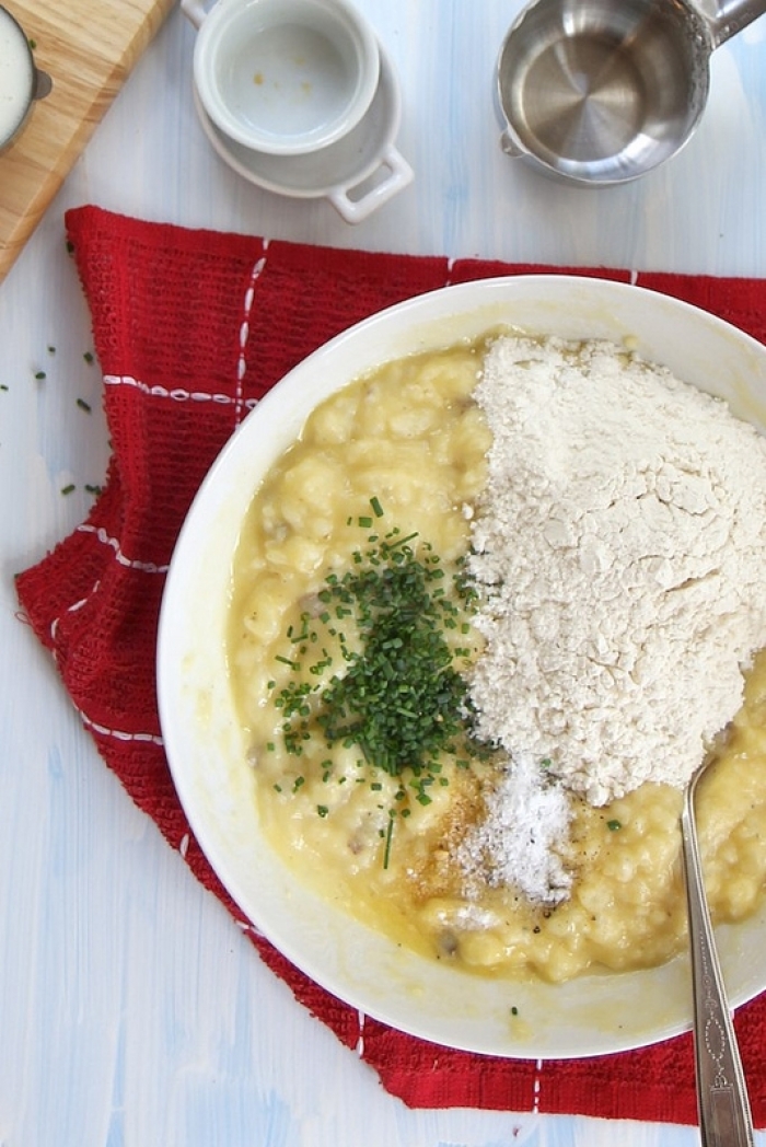 gaufre salé - Recette Gaufre Purée Fromage Ciboulette