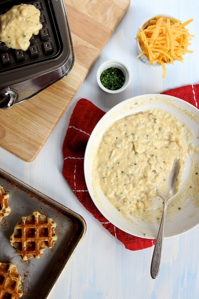 gaufre salé - Recette Gaufre Purée Fromage Ciboulette