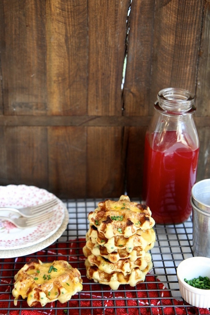 gaufre salé - Recette Gaufre Purée Fromage Ciboulette