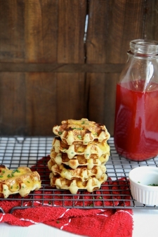 gaufre salé - Recette Gaufre Purée Fromage Ciboulette