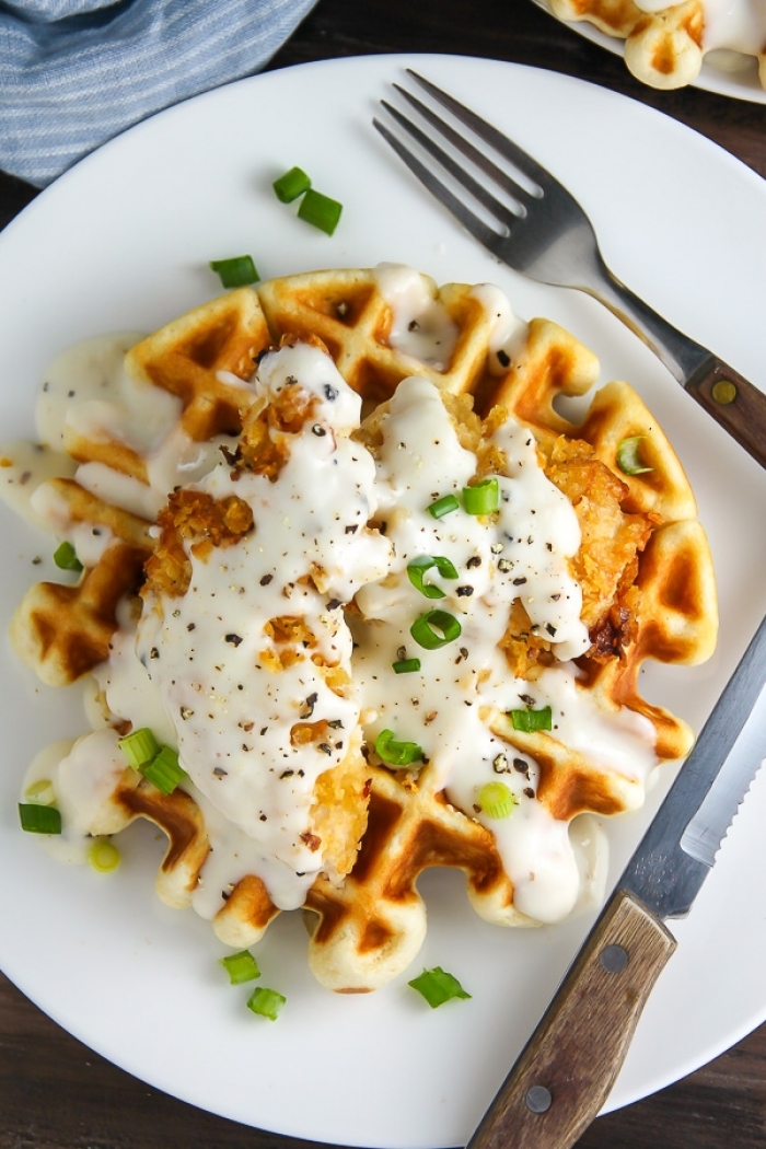 gaufre salé - Recette Gaufre Poulet Tasty Sauce Blanche