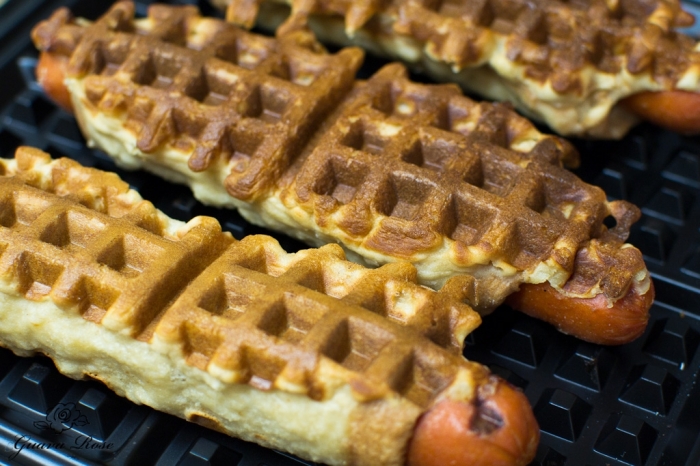 gaufre salé - Recette Gaufre Hot Dog Miel