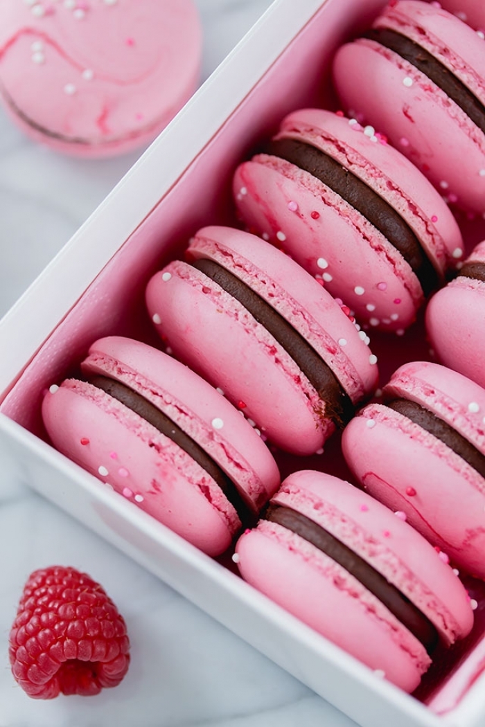 macaron - Recette Macaron Chocolat aux Framboises