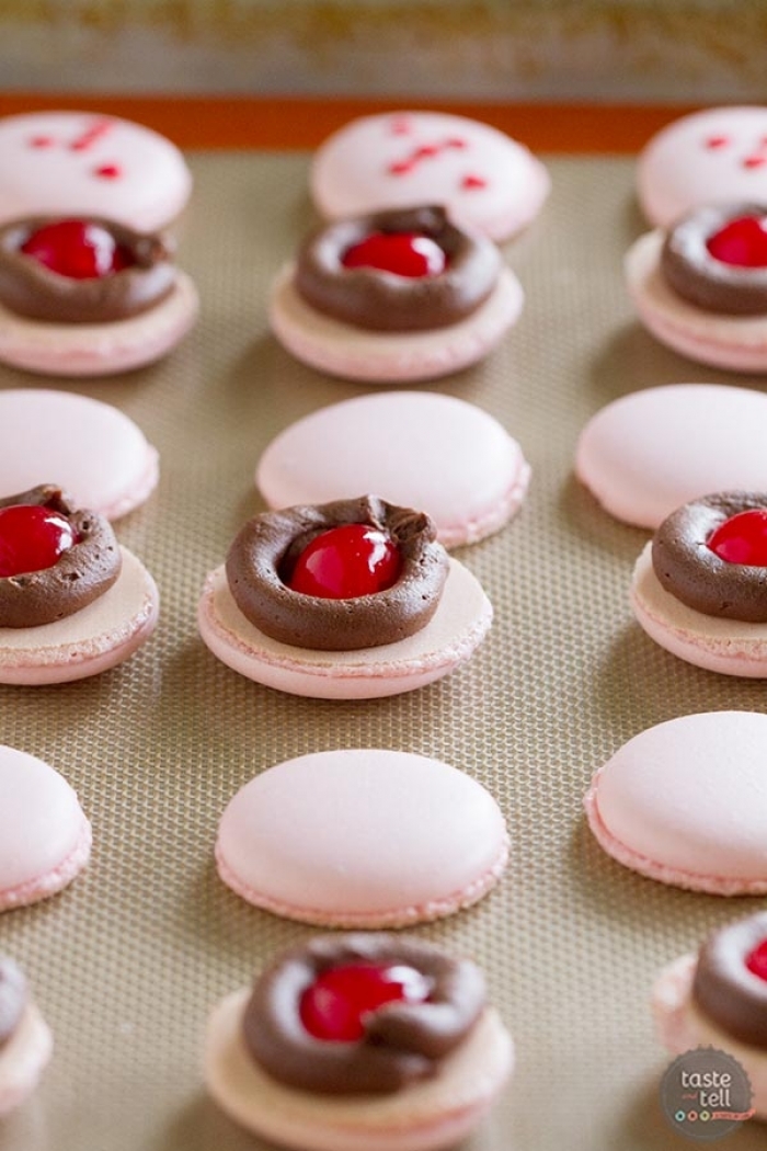 macaron - Recette Macaron Cerise Chocolat