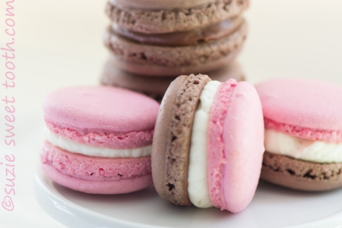 macaron - Recette Macaron Chocolat Fraise et Napolitains