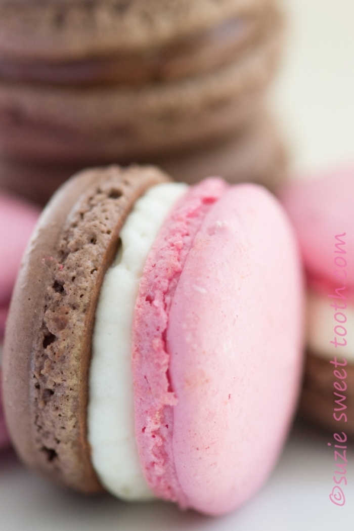 macaron - Recette Macaron Chocolat Fraise et Napolitains